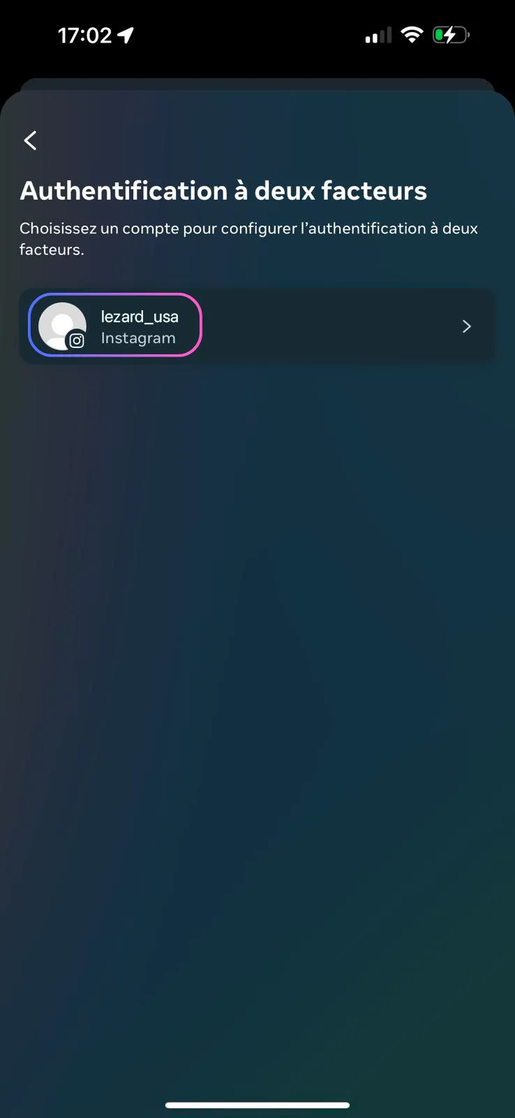 Select Your Instagram Account
