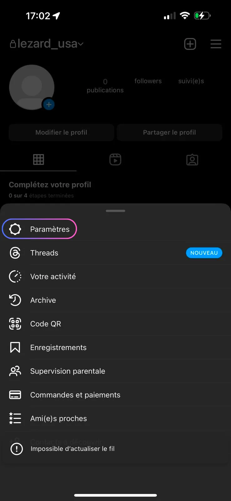 Access Instagram Settings